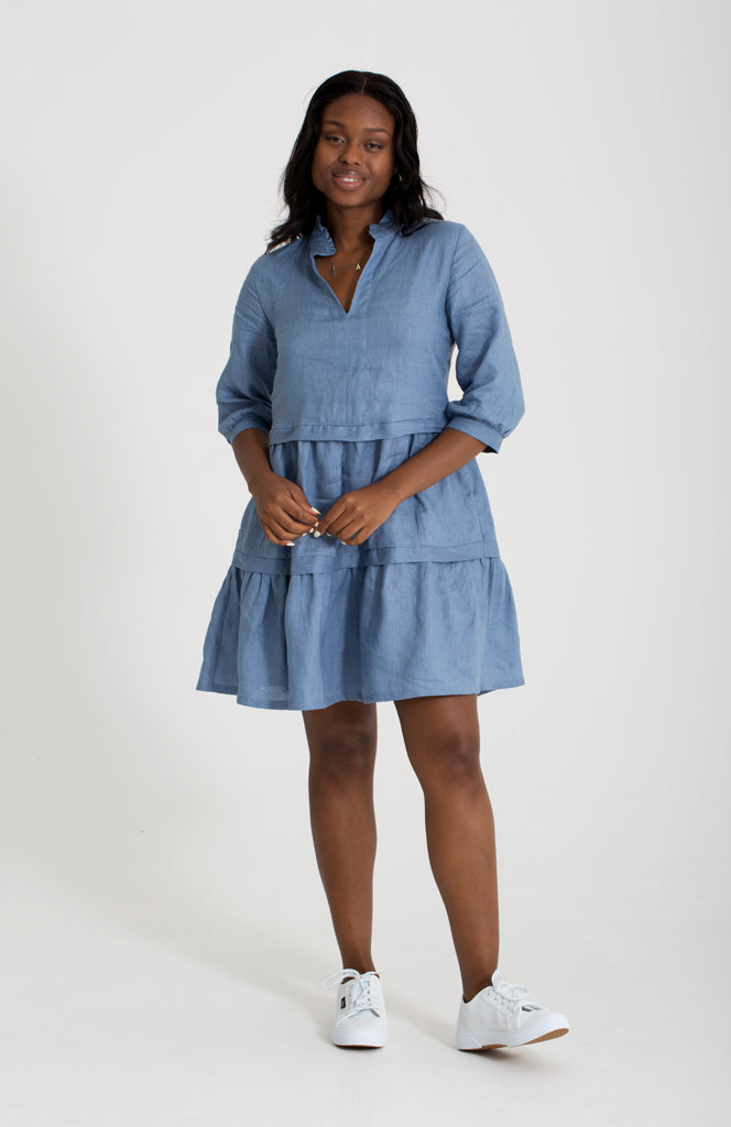 Hayden Dress - Denim Blue Linen