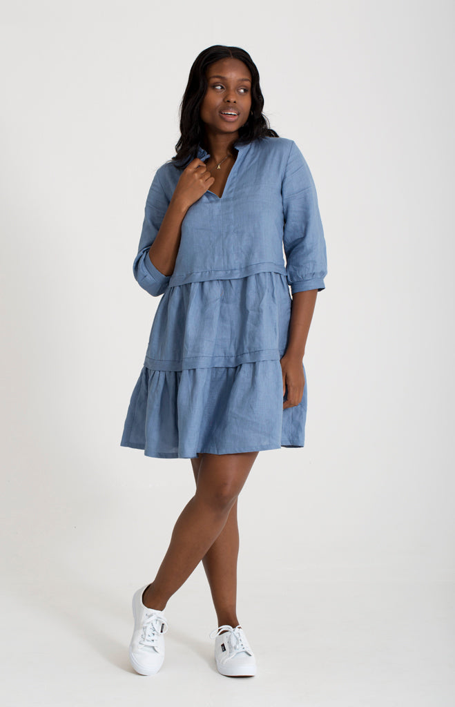 Hayden Dress - Denim Blue Linen