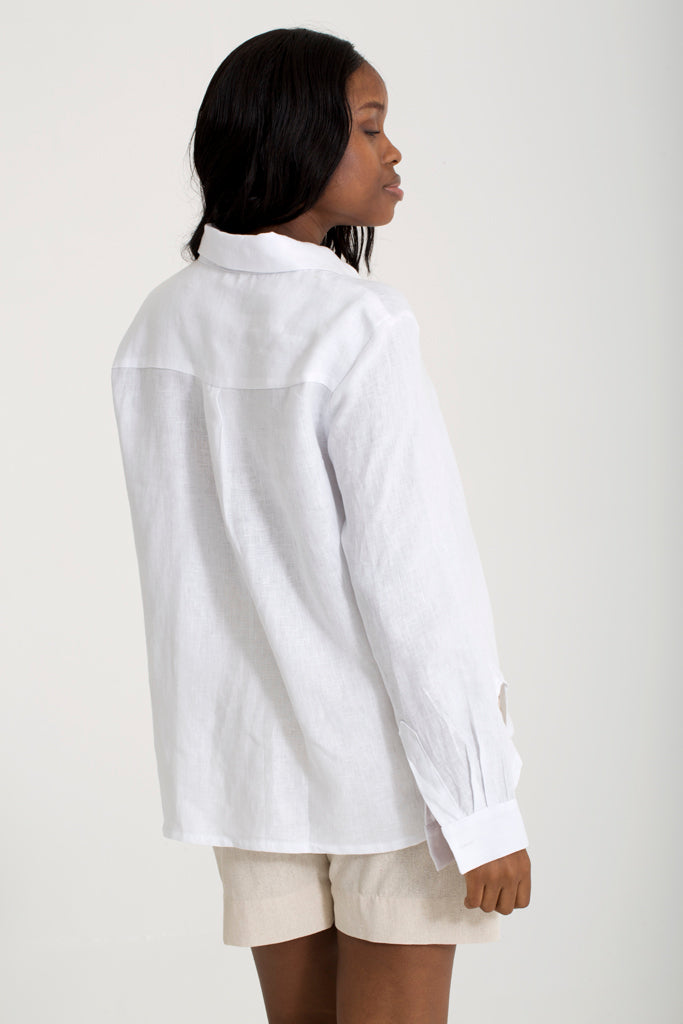 Shirley Shirt - White Linen