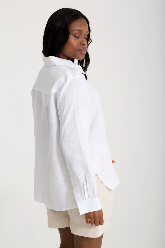 Shirley Shirt - White Linen