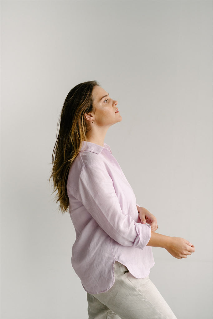 Shirley Shirt - Lilac Linen