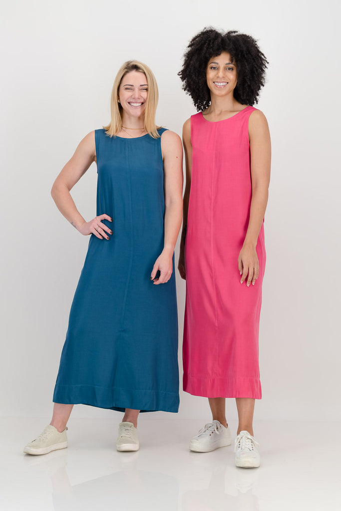 Meg Midi Dress - Hot Pink Linen