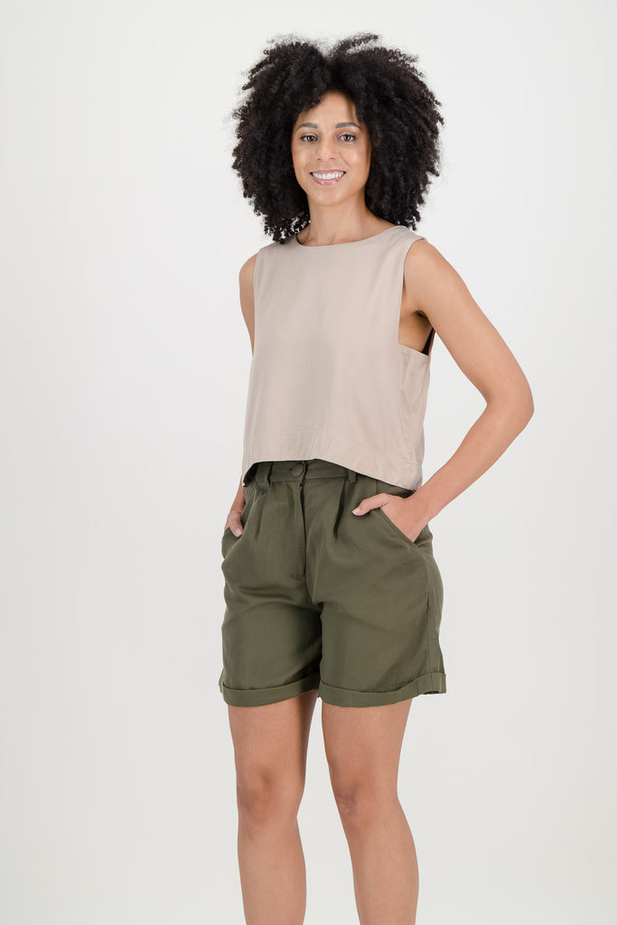 Parker Shorts - Olive Tencel Linen